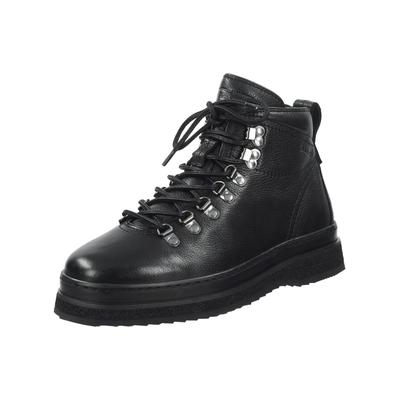 Schnürstiefelette GANT "Gant Stiefelette Glattleder", Damen, Gr. 43, schwarz, Schuhe Schnürstiefelette