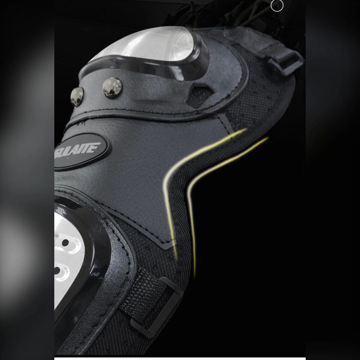 INF Motorrad Knieschützer aus Edelstahl, lang 2er-Set – Hartschale, EVA-Schaum und Neopren mit elastischen Klettbändern