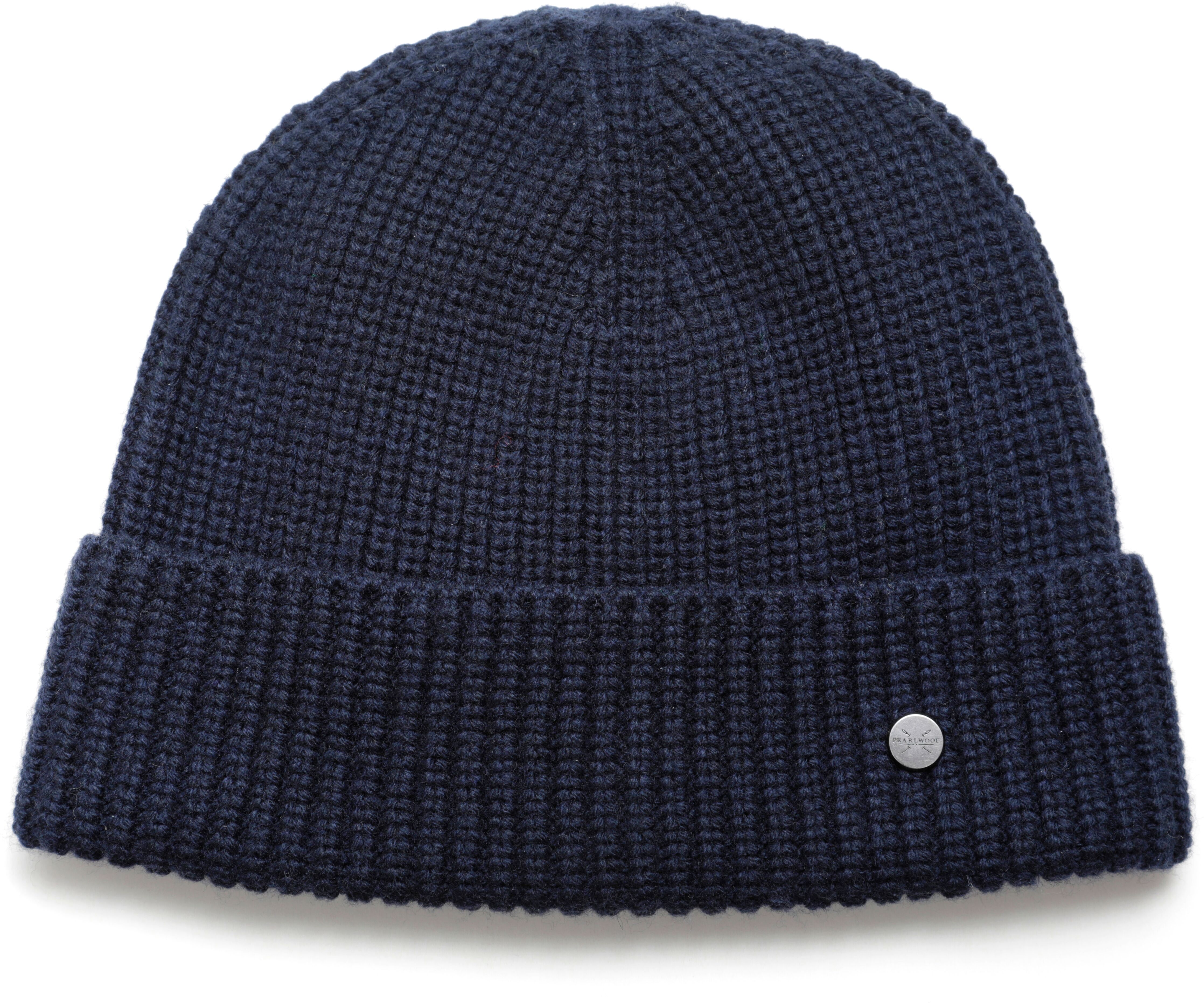 Strickmütze PEARLWOOD "KNUT", Herren, blau, Grobstrick, Materialmix, unifarben, Mützen Strickmütze, Grobstrick, kurze Passform, Temperaturregulierend