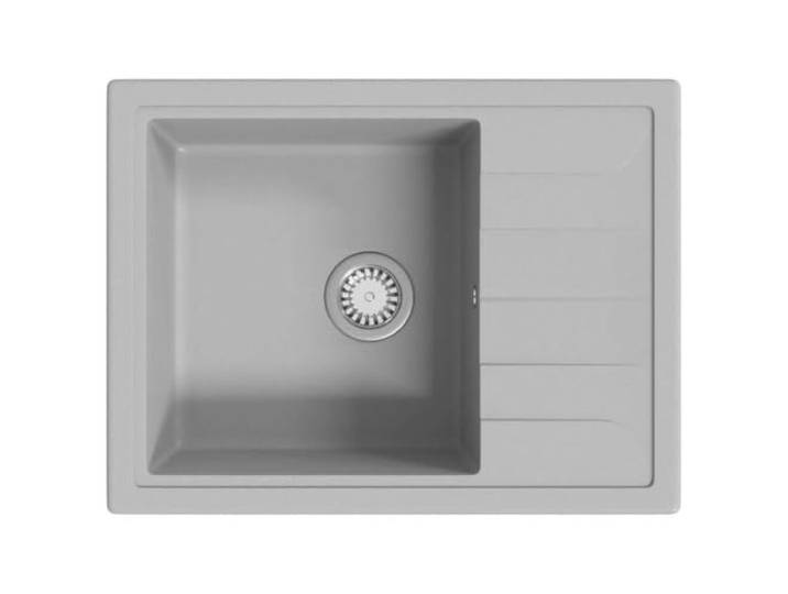 Oval Küchenspüle Granit Grau mit Überlaufloch Tiefes Fach,90 mm Abfluss,Aufsatz- oder Aufsatzmontage,Sieb inkl