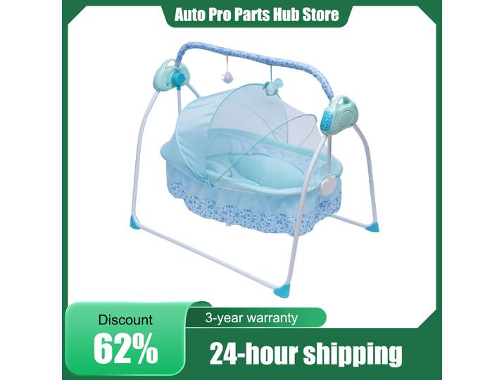 Berceau à bascule électrique Bluetooth pour bébé, berceau à bascule, lit pour bébé Portable, chaise à bascule à balançoire automatique pour bébé