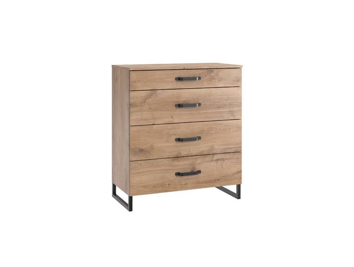 Kommode Demian Plankeneiche/Raw-Steel Holzwerkstoff B 81 H 92 cm - Kommode