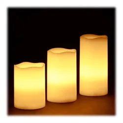 Relaxdays 6x LED Kerzen Echtwachs Creme
