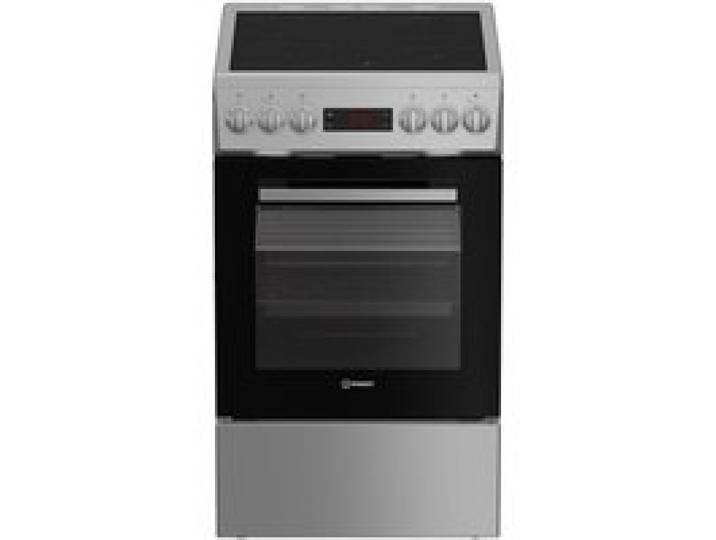 Cuisinière vitrocéramique - INDESIT - I5V5LCS - Argent - 4 foyers - Four 60 L catalyse - Classe A