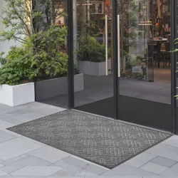 VEVOR Schmutzfangmatte, 1562 x 914 mm, Fußmatte für drinnen & draußen, Sauberlaufmatte, Türmatte mit TPE-Rückseite, strapazierfähiger, waschbarer Eingangsteppich für Flur, Balkon, Garage, Grau