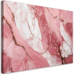 LEINWANDBILD Rosa Marmorstein Goldelemente 120x80cm