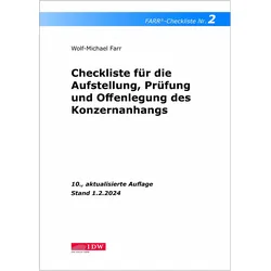 FARR Checkliste 2 fr die Aufstellung, Prfung und Offenlegung des Konzernanhangs, Fachbücher von Wolf-Michael Farr