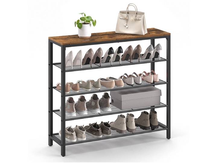 Schuhmöbel SONGMICS BENCH 20 Paar Schuhe vintage braun