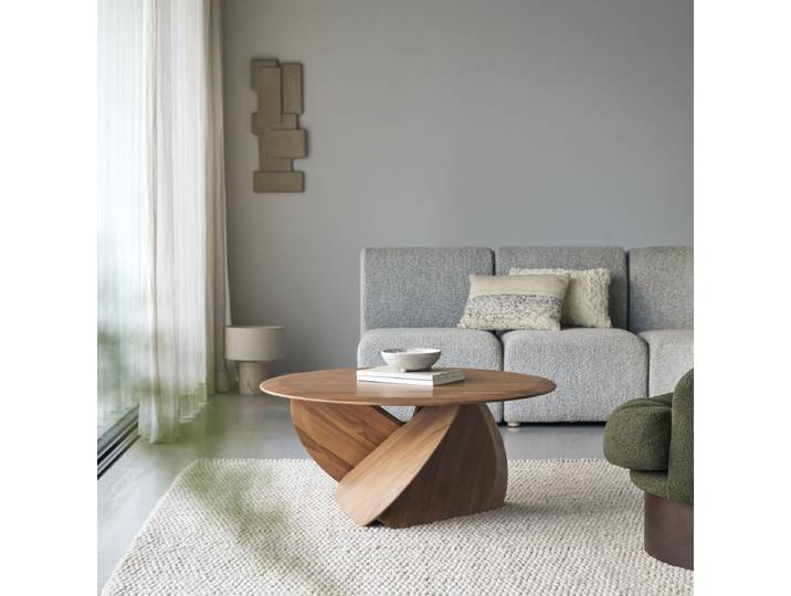 Couchtisch aus massivem Teakholz, großes Modell - Natur - Teak