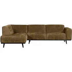 Ecksofa Statement aus Struktursamt, modern und komfortabel, links, brass braun, für 4-5 Personen