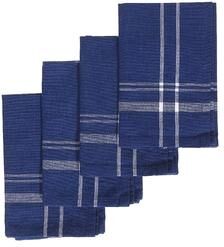 IH Casa Decor French Border Napkin (Set Of 4) (Navy Blue)