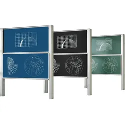 Zweiflächige Pylonentafel Schultafel aus Premium Stahlemaille, Serie PY2 E