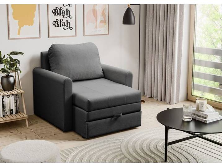 Fauteuil convertible 1 place- DEJANO - gris foncé