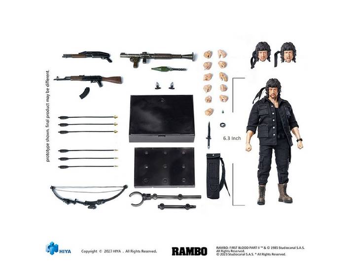 Hiya Toys Actionfigur First Blood II Exquisite Super Series 1/12 First Blood II John Rambo A