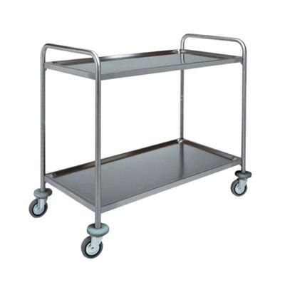 Fimar Servierwagen aus Edelstahl - 2 gestanzte Edelstahl-Etagen 80x50 cm - Abmessungen 90x60x94(h) cm - Rollen ø125 mm