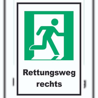 HB-Druck Rettungsweg rechts A3 (297x420mm) Schild
