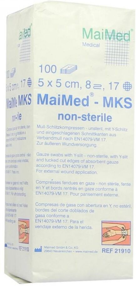 Schlitzkompressen 5x5cm 8fach unsteril 100stk
