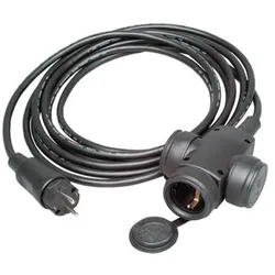 Kopp 145205045 Gummi-Verlängerung 5m m.3-fach Kupplung H 07 RN-F 3G1,5qmm schwarz