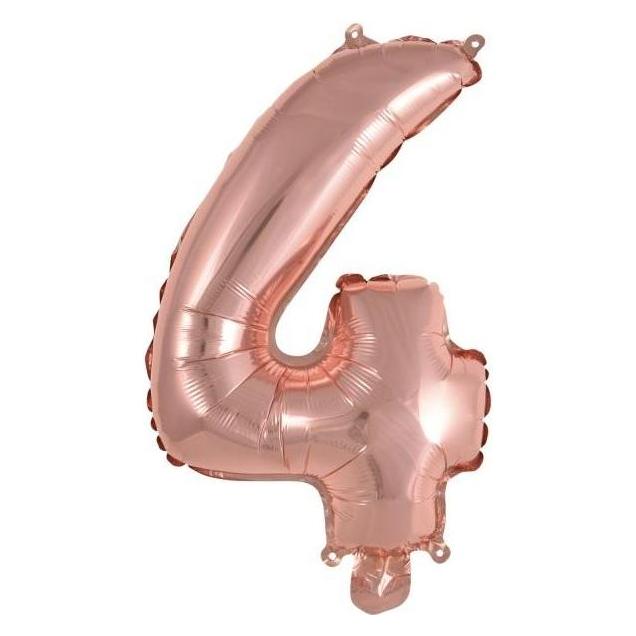 Amscan Folienballon Mini Zahl 4 rose (5x) (9909692)