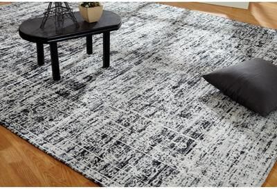 KALATY Jardin Hazy Charcoal Cotton Chenille Handmade Area Rug