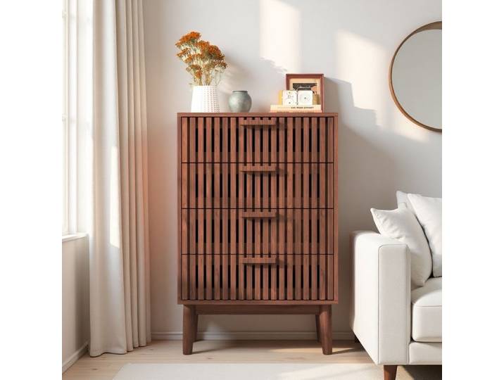 Buffet - Buffet Bahut - 4 tiroirs - Bois - Design minimaliste - 60x34x91 cm