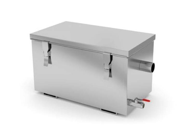 HENDI Vetafscheider, olieafscheider, vetfilter, olie-waterafscheider, 30L, 650x346x(H)308mm, RVS