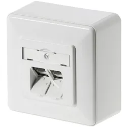METZ CONNECT E-DAT C6A 2 Port AP Anschlussdose reinweiß