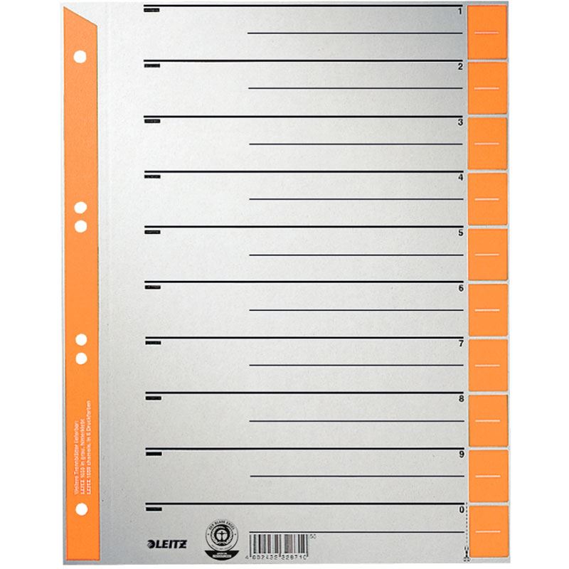LEITZ Trennblätter 1652 1-0 orange, 100 St.