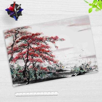 Cover-your-desk Schreibtischunterlage für Kinder und Erwachsene Chinesische Malerei - Baum am Fluss, aus hochwertigem Vinyl, 60 x 40 cm