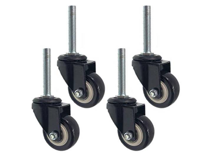 Lenkrollen Mit Gewindeschaft PU 4er-Pack Doppelt Gelagert Tragkraft 150kg Doppelt Gelagert, 150kg, Verschiedene Größen, 4er-Pack, Möbel, Regal, Werkstatt, Lager, Rollwagen(Universal,M10)