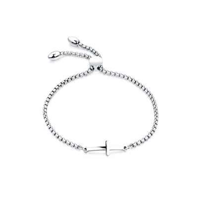 Armkette FIRETTI "Schmuck Geschenk Armschmuck Armband Erbskette Kreuz", silber (edelstahlfarben), Armbänder, Damen, 22cm, Edelstahl, Armkette