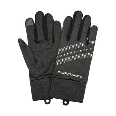 Laufhandschuhe ENDURANCE "New South Wales", Damen, Gr. M, schwarz (schwarz, meliert), 92% Polyester, 8% Elasthan, mehrfarbig, Handschuhe, mit Reflektoren
