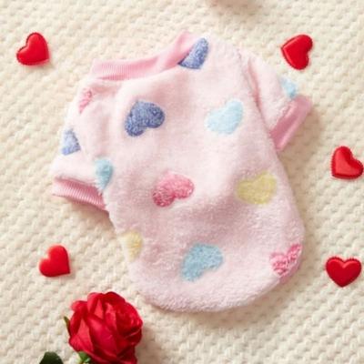 Uplifted Finds Soft Heart Print Flannel Pet Vest pink 2xl