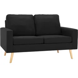 Helloshop26 - 2-Sitzer-Sofa für Wohnzimmer Lounge Wohnbereich schwarzer Stoff 02_0020831