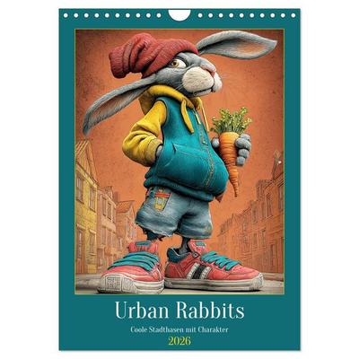 Urban Rabbits. Coole Stadthasen mit Charakter (Wandkalender 2026 DIN A4 hoch), CALVENDO Monatskalender