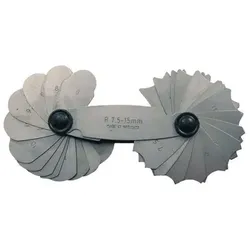 Radienschablonen-Satz, Messbereich 1,0 - 7,0 mm, Blattanzahl 17 St.