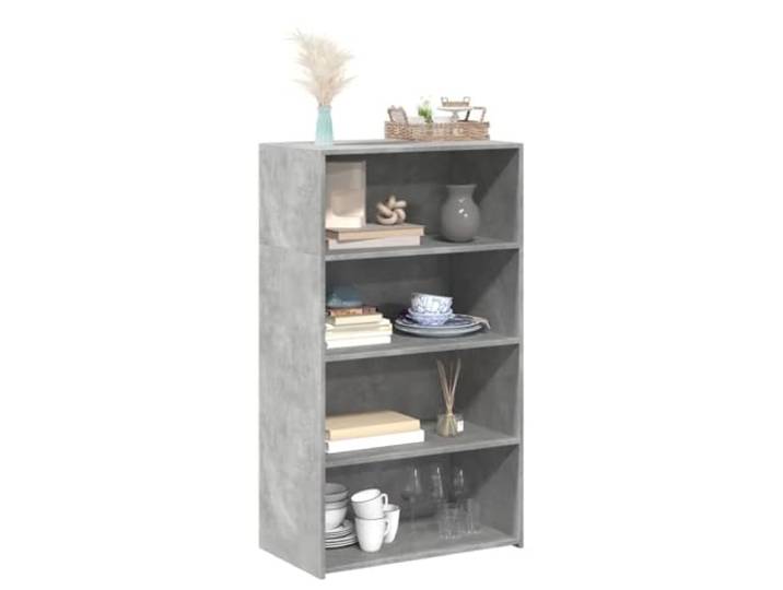 HEFZGDB Klassisches Highboard aus Holzwerkstoff in Betongrau 70x41x124 cm, langlebiges Highboard mit glatter Oberfläche und viel Stauraum für die Inneneinrichtung mit Wandhalterung zur