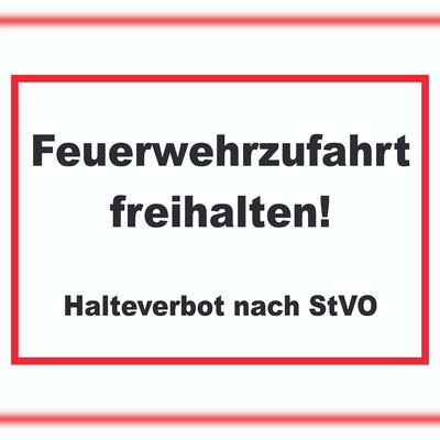 HB-Druck Feuerwehrzufahrt freihalten Halteverbot nach StVO Schild A3 (297x420mm)