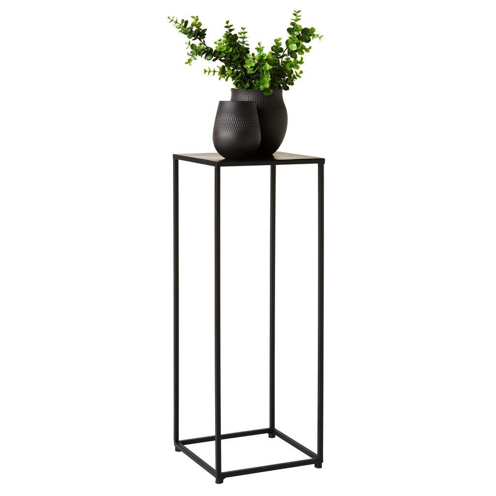 Landscape Blumenständer , Schwarz , Metall , 30x80x30 cm , Wohnzimmer, Wohnzimmertische, Blumentische