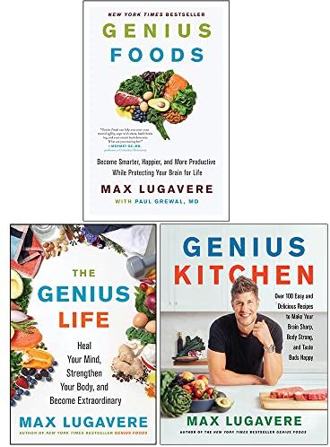 HarperWave ltd Genius Living Collection 3 Books Set by Max Lugavere (Genius Foods, The Genius Life, Genius Kitchen)