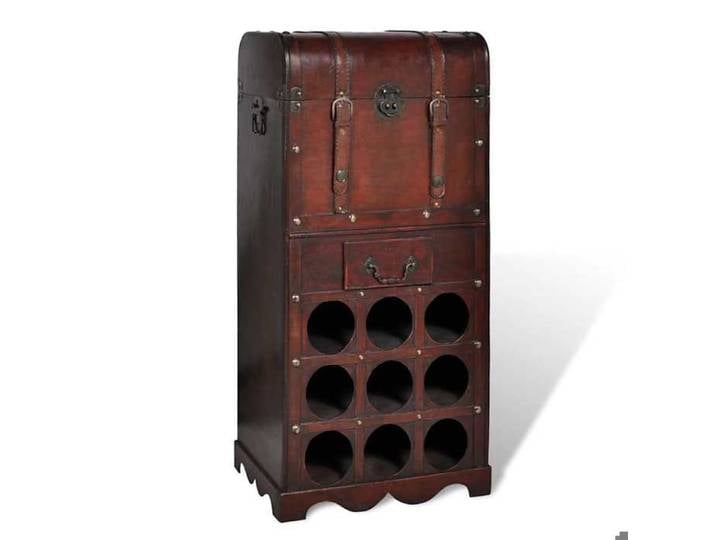 ELORAN Étagère à bouteille - Casier à bouteilles - avec rangement pour 9 bouteilles - Bois - 40x27x79 cm 39898