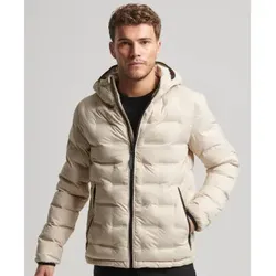 Superdry für Herren. M5011811A Beigefarbene kurze Steppjacke (S), Lässig, Polyester