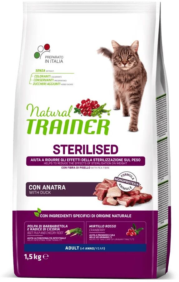 Antica Farmacia Orlandi Trainer Gatto Natural Adulto Sterilizzato Anatra 1,5 Kg