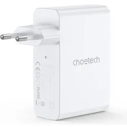 Choetech 100W GaN Ladegerät 3x USB-C & 1x USB-A (100 W, 4 Ports), USB Ladegerät, Weiss