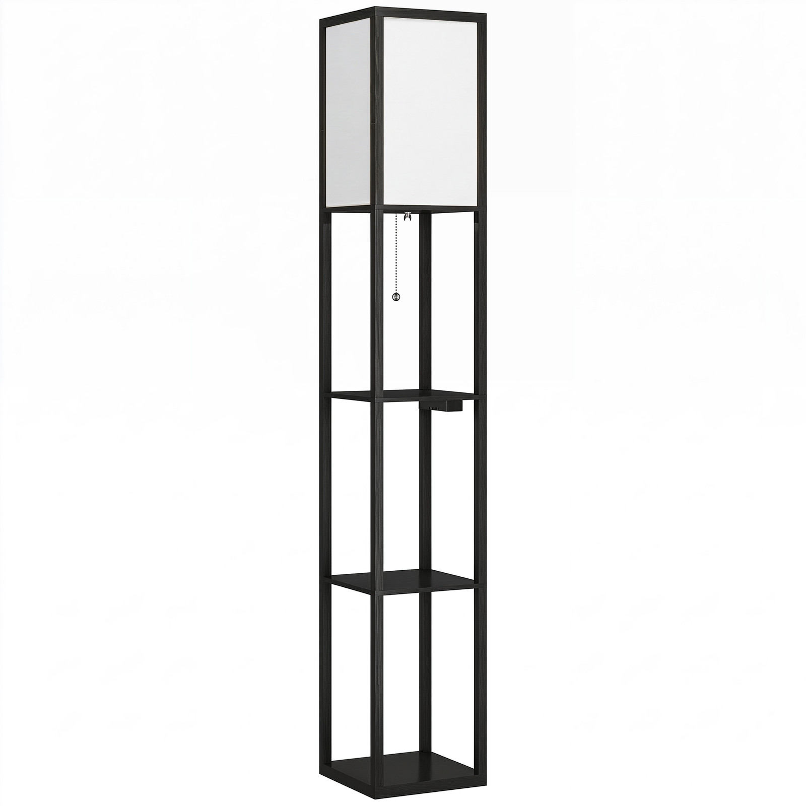 HOMCOM LED vloerlamp met planken, zwart