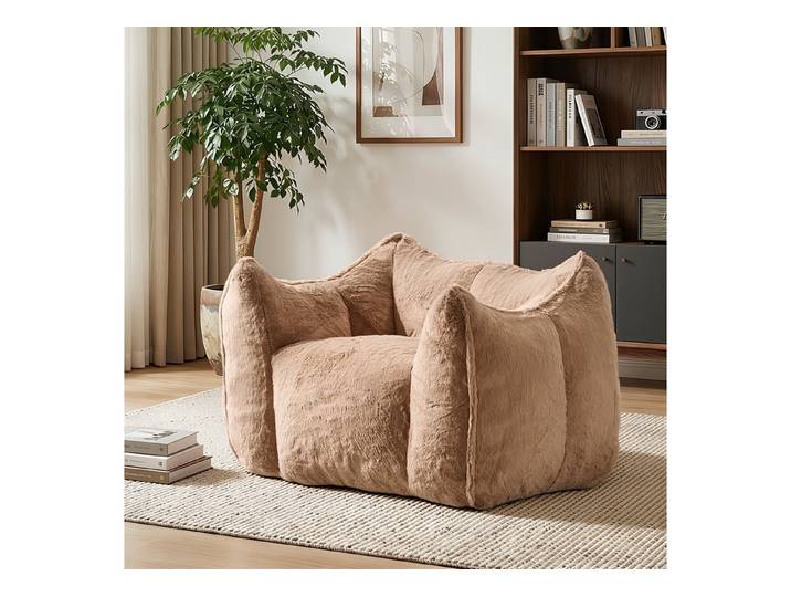 welax Sitzsack mit Hocker, weich & bequem für Zuhause, Grau (1 St), Ergonomische Unterstützung für Ihren Rücken