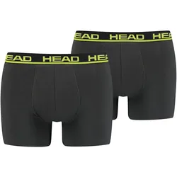 2er Pack HEAD Basic Boxershorts Herren phantom/lime punch L