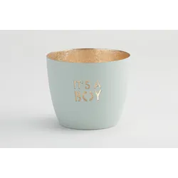 Madras Windlicht M It's a boy pastellblau/gold