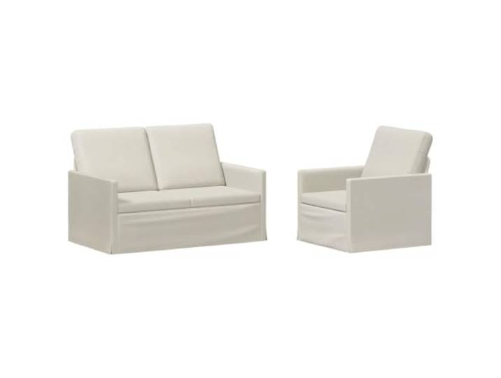 vidaXL Sofa-Set 2 pcs Creme Samt (V) Samtpolsterung für Komfort und Style, Metallrahmen sorgt für hohe Stabilität, Für maximalen Komfort gemacht