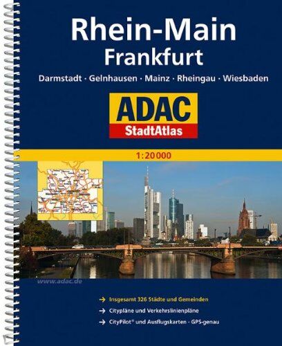 ADAC Kartografie - ADAC StadtAtlas Rhein-Main/Frankfurt mit Darmstadt, Gelnhausen, Mainz, Rheingau: Darmstadt, Gelnhausen, Mainz, Rheingau, Wiesbaden. Grossraum Städte- ... CityPilot und Ausflugskarten. GPS-genau - Preis vom 10.10.2026 11:48:34 h